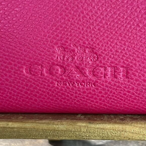 Coach Leather Pink Skinny Large Accessory Case Zip Pouch - Picture 4 of 6